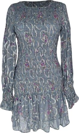 LoveShackFancy Scarlett Smocked Mini Dress in Multicolor Silk