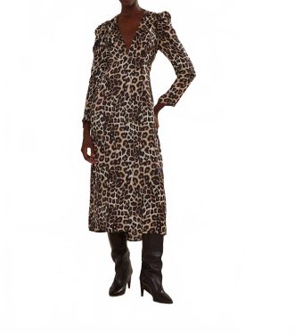 Farm Rio Sheath Midi Dress In Natural Skin Cream