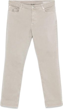 Brunello Cucinelli Jeans con ricamo - Grigio
