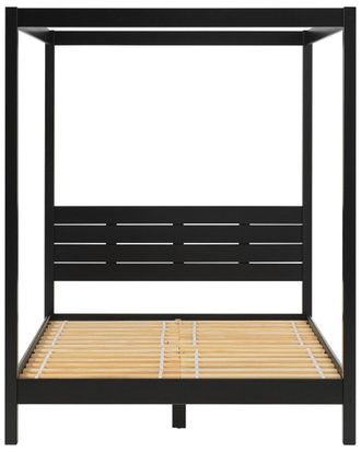 Walker Edison Modern Minimalist Boho Queen Canopy Bedframe