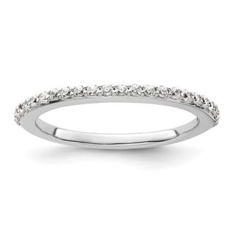 Diamond2Deal 14k White Gold Lab Grown Diamond Wedding Band Ring 1/4Ct Clarity- VS Color- G-H