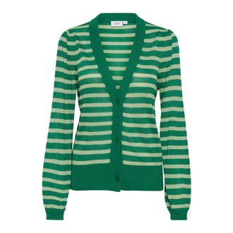 Saint Tropez Shimmer Cardigan Jelly Bean - female - Saint Tropez - Cardigans - Green - XL - Knitwear