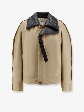 Bottega Veneta Giubbino in cotone con colletto in pelle Intrecciato - BOTTEGA VENETA - gender_Woman