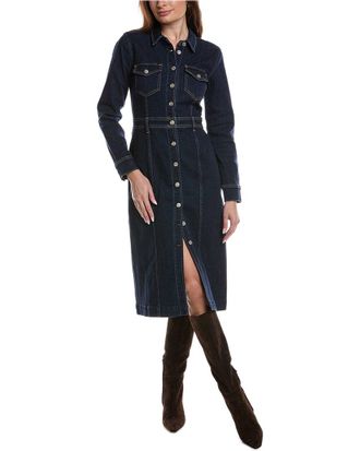 7 For All Mankind Fitted Denim Midi Dress