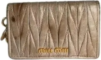 Miu Miu Pre-owned Wallets, female, Beige, Size: ONE SIZE Pre-owned Leather Wallet