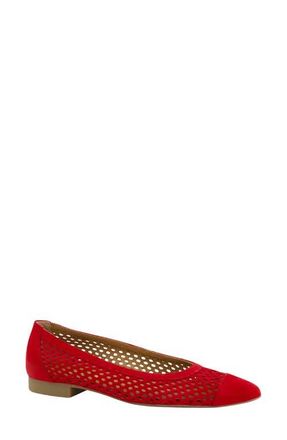 Paul Green Deanna Pointed Cap Toe Flat in Chili Suede at Nordstrom, Size 10.5Us