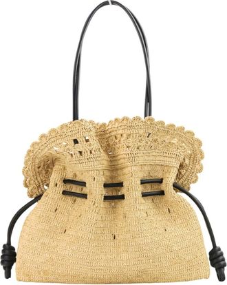 Loewe Black Raffia Shoulder Bag Tote Bag (Pre-Owned)