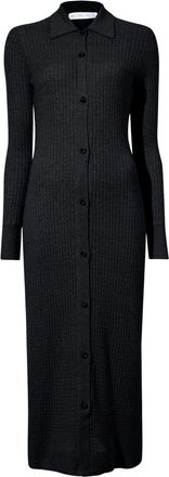 Proenza Schouler Phillips midi dress - women - Cotton/Nylon/Silk - L - Black