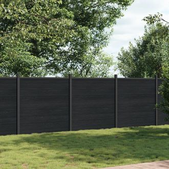 vidaXL Panel De Valla Wpc Gris 526x186 Cm Vidaxl