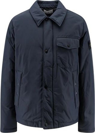 Stone Island Jassen - Heren - Zomerjassen - Blauw - M - Polyester - Jassen