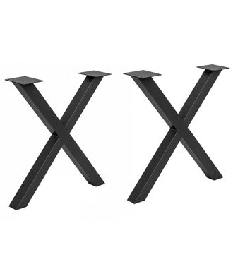 Home Heavenly Patas de mesa de metal en forma de x en color negro 74 x 88 x 8 cm