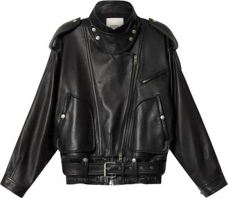 Isabel Marant Farza Jacket - Dames - Leren en Su&egrave;de Jassen - Zwart - S - Katoen - Jassen