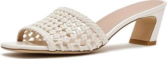 Stuart Weitzman Marina Slides 50 Womens Sandals Cream : 10.5 M, Leather