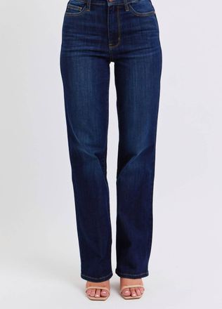 Judy Blue High Waist Straight Leg Jeans In Dark Wash