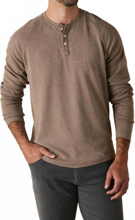 The Normal Brand Puremeso Everyday Henley Shirt In Taupe