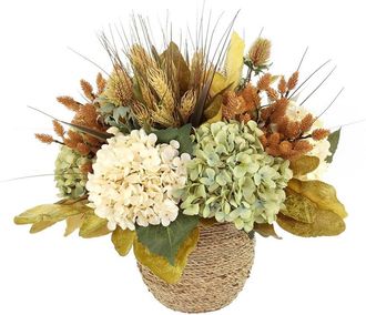 Creative Displays Inc. Handmade Fall Centerpiece With Hydrangea, Heather & Roses