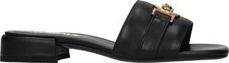 Versace Damens Sandalen und Clogs aus Leder in Schwarz