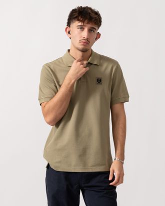 Belstaff Mens Short Sleeved Polo in Sage Green Cotton - Size X-Large