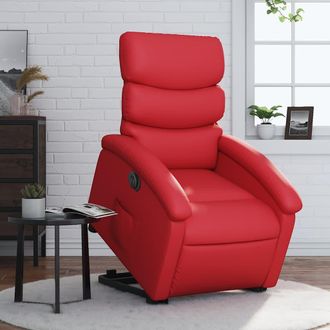 vidaXL Vidaxl - Sill&oacute;n Elevable El&eacute;ctrico Cuero Artificial Rojo