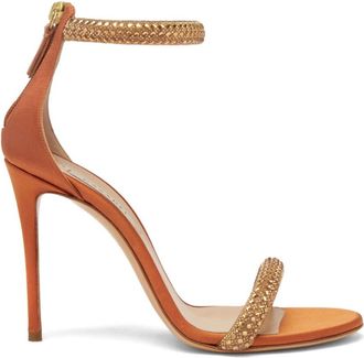 Casadei Scarlet Stratosphere Satijnen Sandalen - Dames - Sandalen met hakken - Geel - 37 EU - Satijn - Schoenen