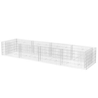 Berkfield Home Gabion Raised Bed Steel 360x90x50 cm in Silver | Size: 360 x 90 x 50 cm