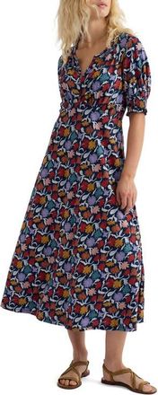 Seasalt Cornwall Fenil Floral Midi Dress in Garden Floral Sea Cave at Nordstrom, Size 16