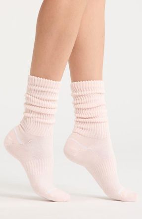 Nordstrom Athleisure Slouch Rib Crew Socks in Pink Primrose at Nordstrom, Size 9