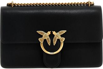 Pinko Classic Love Bag One Simply - Dames - Schoudertassen - Zwart - ONE Size - Leer - Tassen