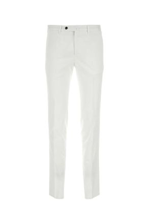 Pantaloni Torino White Stretch Cotton Blend Silkochino Pant