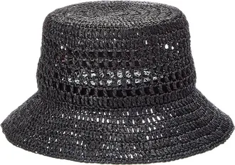 Bruno Magli Crochet Short Brim Bucket Hat