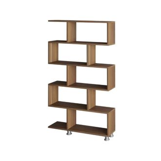 Calicosy 5-Shelf Drative Walnut Shelf, 156 Cm High - Nil&uuml;fer in Light Brown