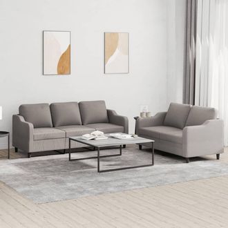 vidaXL Vidaxl - Juego De Sof&aacute;s Con Cojines 2 Piezas Tela Gris Taupe