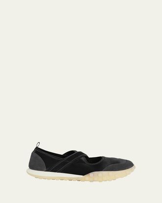 Jil Sander Moon Satin and Suede Sneaker Ballerina Flats