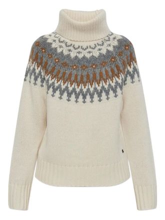Bogner Ingrid patterned turtleneck sweater - Neutrals