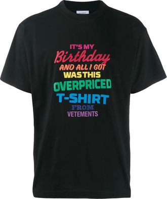VETEMENTS T-shirt con stampa arcobaleno - Nero