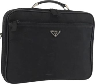 Prada Pre-owned Handbags, female, Black, Size: ONE SIZE Pre-owned Nylon Briefcase