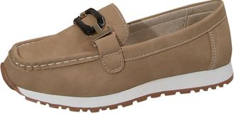 Generic Loafers for Women Casual Slip On Flat Shoes Round Toe Fashionable Anti-Slip Lightweight Comfortable Slip On Walking Shoes Work Office Leisure Khaki