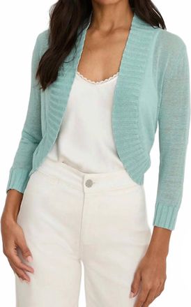 Nic+Zoe Bolero Cardigan Sweater In Aquafer