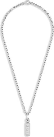 Philipp Plein Collana con pendente Gothic Tag - Argento