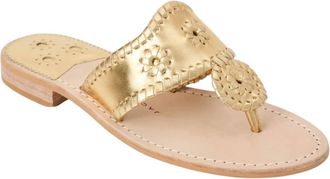 Jack Rogers Womens Jacks Flat Sandal In Gold/gold