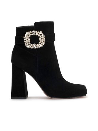 Jessica Simpson Womens Luminna Block Heeled Bootie In Black