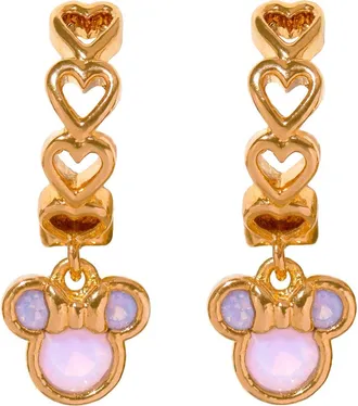 Girls Crew Kids Disney Minnie Mouse Drop Earrings in Gold/pink at Nordstrom