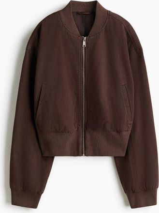 H&M Bomber Jacket in Dark Brown at Nordstrom, Size X-Large