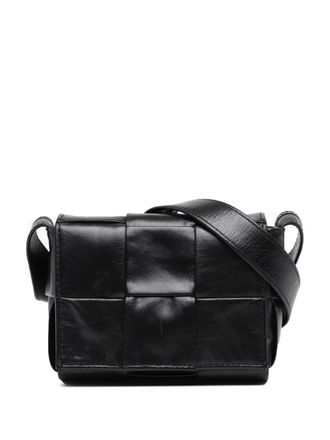 Bottega Veneta Borsa a tracolla Candy Paper Intrecciato Cassette in pelle di vitello 2012-2025 - Nero