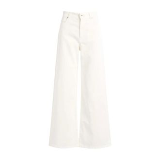 Max Mara Wide Jeans, female, White, Size: L Wkdmedina Wide Leg Pants