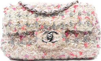 Chanel 2018 Mini Rectangular Classic Tweed Single Flap crossbody bag - Roze