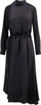 sacai Abito con inserti in raso - - Dresses - Donna - Nero - M