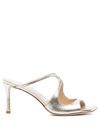 Jimmy Choo London Anise 75mm sandals - women - Calf Leather/Calf Leather/Calf Leather - 42 - Silver