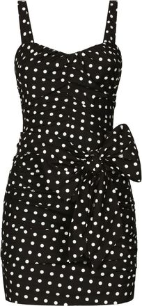 Dolce & Gabbana polka-dot mini dress - women - Elastane/Cotton - 52 - Black