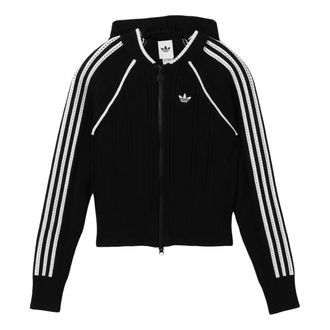 adidas (WMNS) adidas SST Track Top Asia SIzing Black Cloud White KR9624